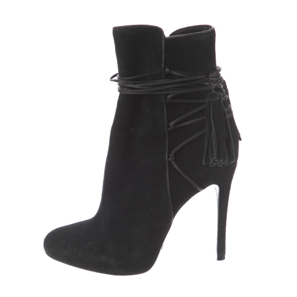 Schutz Suede Boots w/ wrap-around straps